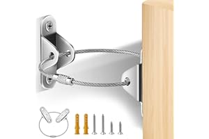 HONZUEN 6 Packs Anti-Tip Furniture Straps Kit, Baby Safety Proofing Metal Furniture Anchors Kit, Furniture Wall Straps Secure Heavy Falling Furniture Prevention Straps Toddler Pet Safety Straps