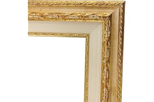 ITALIA CORNICI Maestros Artesanos I Marco para cuadros de lienzo con paspartú de madera, varios tamaños, personalizable, de nogal, rosa, dorado, crema (15 x 15 cm + paspartú, crema)