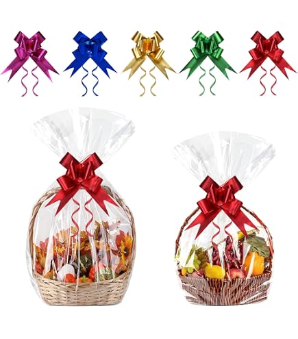 Morepack Bolsas de celofán, 16 x 24 pulgadas, 20 unidades de celofán para cestas de regalo, bolsas transparentes Morepack Bolsas de celofán, 16 x 24 pulgadas, 20 unidades de celofán para cestas de regalo, bolsas transparentes