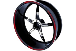 DualColorStampe Adesivi compatibili con Booster Spirit Set Completo di Cerchi Strisce per Moto per 2 Ruote da 10'' pollici strips Design Sportivo COD.D0125 (BIANCO LUCIDO)