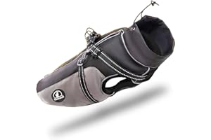 Tierhood Regenmantel Hund - Hunderegenmantel wasserdicht- Reflektierende Regenjacke Hund - Hundemantel inkl. Geschirr Wasserdicht