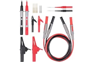 AMTOVL Multimeter Test Leads, 18-Pieces Test Lead Kit Alligator Clips Crocodile Clips Multimeter Accessory Kit