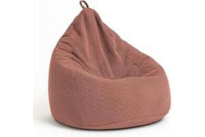 ‎CHILLY PILLEY chilly pilley® Sitzsack aus Cord mit EPS-Füllung - Sitzkissen, Gamingkissen, viele Farben, 85x125 Dunkelrosa