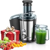 Juilist Blender 800W Stainless Steel Mouth 75MM 2 Speeds | Juice and vegetable extractor with anti-drip function and easy cle