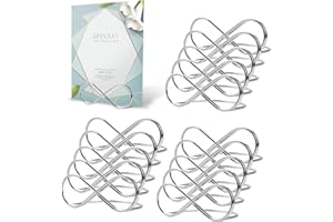 IGRARK 15 Stück Metall Hochzeit Tischkartenhalter, Party Sitzetiketten Tischkartenclips Kartenhalter, Nachrichtenclip Tischnummer Halter Ständer, Namenseinstellung für Hochzeit Party Geburtstag Büro (Silber)