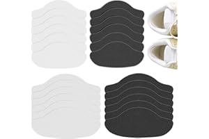 CHARMCHIC 12 Paar Leder Fersenpolster, Fersenschutz Fersenkissen, Selbstklebende Fersenpolster, Schuh Fersen Reparatur für Lederschuhe, Sportschuhe (Schwarz, Weiß)