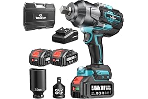 TaskStar Impact Wrench 3/4 inch, 1180Ft-lbs(1600N.m) Brushless Impact Gun High Torque Impact Driver w/ 5.0Ah Battery & Fast Charger, Electric Impact Wrench for Truck, Industrial Tasks