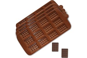Neoreser 4 Pcs Moule Silicone Chocolat, 12 Cavités Antiadhésifs Moules à Chocolat, Mini Moule Tablette Chocolat, pour Pieces en Chocolat Maison, Pralines, Bonbon, Décoration de Gateau