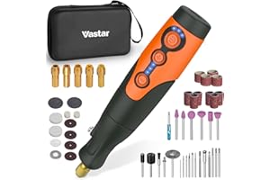 Vastar Outils Rotatifs Multifonction 135W, Kit Outil Rotatif électriques,6 Vitesse Réglable, 8000-35000 tr/min, Avec 210 Accessoires, adapté pour la coupe, gravure, perçage, meulage, polissage