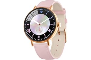YOEVER Smart Watch for Womem Answer/Make Call,1.27" HD Dynamic Dial Fitness Watch with Heart Rate/Sleep/SpO2, Leahter Ladies Smartwatch for iPhone/Samsung/Android,IP68 Waterproof，110+ Sport Mode-Pink Rose