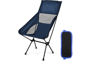JUQG lättvikts hopfällbar campingstol, lastkapacitet 150 kg, bärbar campingstol med förvaringsväska, kompakt strandstol för p