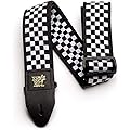 Ernie Ball Sangle de Guitare/Basse Jacquard Classique - Damier Noir et Blanc