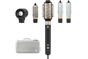 ‎WEBEAUTY [5 in 1] Air Styler & Föhnbürste, [110.000 RPM] webeauty Hochtouriger negative Ionen Haartrockner schnell trocknend, Warmluftbürste Set mit Auto-Air Locken, Volumizer, Rundbürstenföhn, Glätteisen