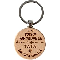 Porte-clés Cadeau Pour Tata "Amie Formidable" - Alliage Argenté, Pendentif 3 Cm - Idée Cadeau Noël, Anniversaire, Naissance - 10