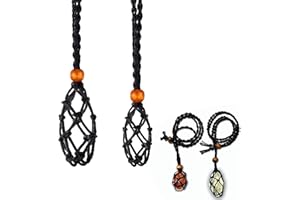 MEISO 2 piezas de collar cordón vacío soporte de piedra ajustable Retro trenzado piedra collar collar de repuesto cuerda cuerda para cristales, cadena de piedra collar de cadena cadena de piedra, cadena de