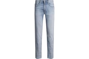 HUGO Men's Ash Slim Fit Blue Stone Washed Denim Jeans
