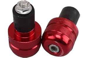 Heart Horse Motorbike Grips End Cap, 2x 7/8" 22 mm Motorcycle Handlebar End Caps, CNC Aluminum Motorbike Bar End Plug Anti Vibration Motorcycle Grips Plug Caps for Yamaha ATV Offroad (Red)