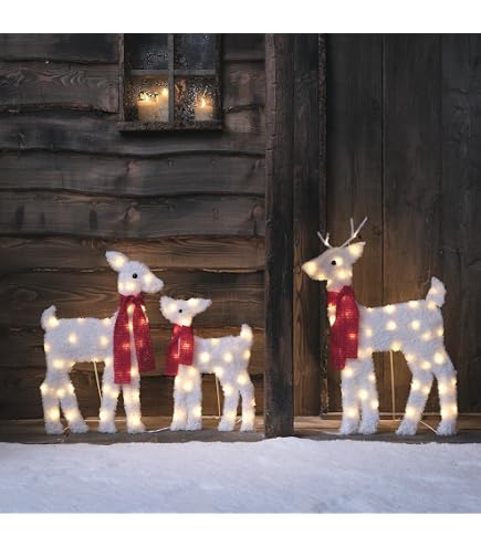 Lights4fun 30er LED Rehkitz Weihnachtsbeleuchtung Außen Weihnachtsfigur