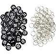 Sourcemall Plastic ID Number Tags Key Tags with Key Rings (1-100, Black)