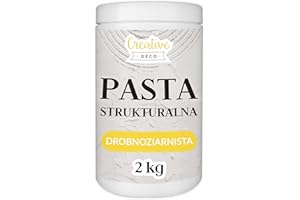 ‎CREATIVE DECO Creative Deco Pasta Strukturalna Drobnoziarnista 2kg | Biała Drobna Masa do Projektów Plastycznych Malowania Akrylami | Łatwa do Użycia za Pomocą Szpachelki Szpatułki | do Efektów 3D Struktur Faktur
