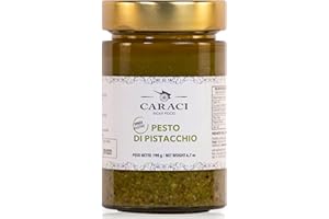CARACI SICILY FOOD Pesto Di Pistacchio 60% Salato Condimento Siciliano Ideale Per Pasta Pizza Contorni E Ricette Tipiche Di Bronte Contenente Solo Pistacchio E Olio SENZA GLUTINE