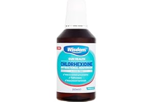 Wisdom Bain de bouche à la chlorhexidine - Menthe fraîche - Sans alcool (2 flacons de 300 ml)
