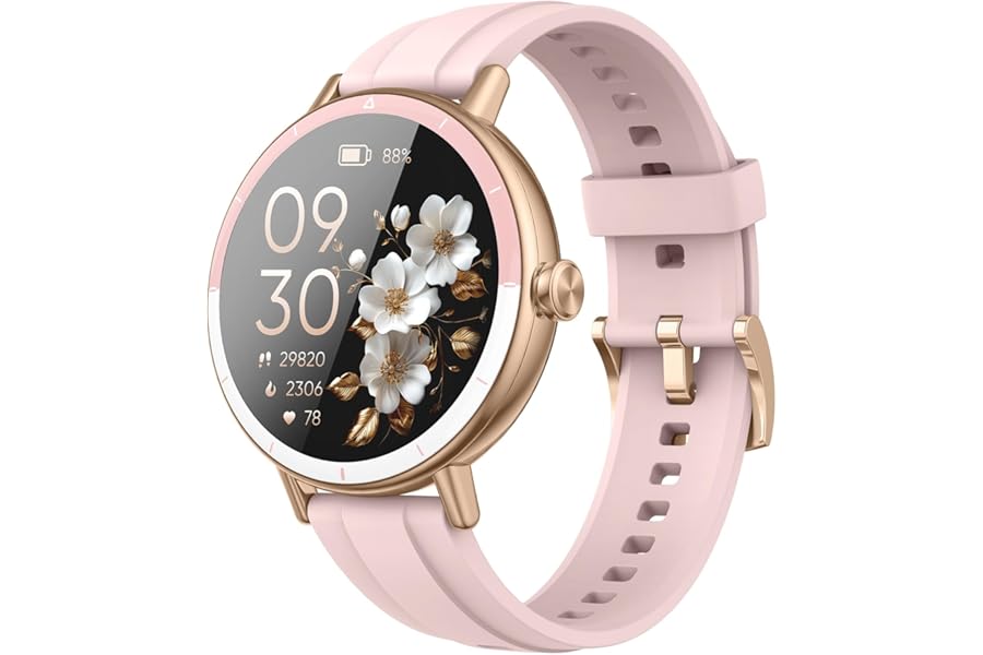 Smart Watch for Women Answer/Make Call, 1.27'' HD Screen Fitness Watch with Heart Rate/Sleep/Stress Monitor, New Smartwatch with 110+ Sport Modes, IP68 Waterproof Activity Tracker for Android iOS/Pink