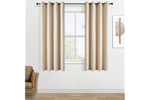 Topfinel Cortinas Salon Modernas Termicas Aislantes 160 Largo Opacas con Ojales para Cocina Habitacion Infantil Dormitorio 2 Piezas Beige 140x160