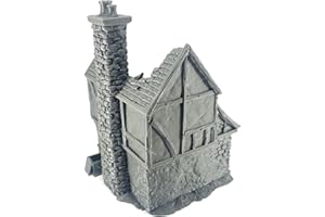 LM3D Casa distrutta a due piani - Fantasy Scenography 28 mm - PLA ecologico - Compatibile con Mordheim, AoS, D & D, Warhammer - Tabletop Terrain