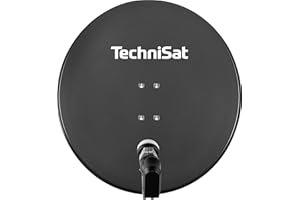 TechniSat SATMAN 850 PLUS - Satellitenschüssel für 2 Teilnehmer (85 cm Sat Spiegel mit Masthalterung und 40mm Universal-Twin-LNB) grau