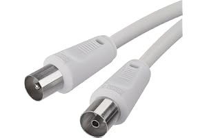 EMOS Antennkabel, koaxialkabel, TV-kabel 7,5 m, koaxkabel för digital tv, TV, mottagare, SAT, dubbelskärmad, rak koaxkontakt