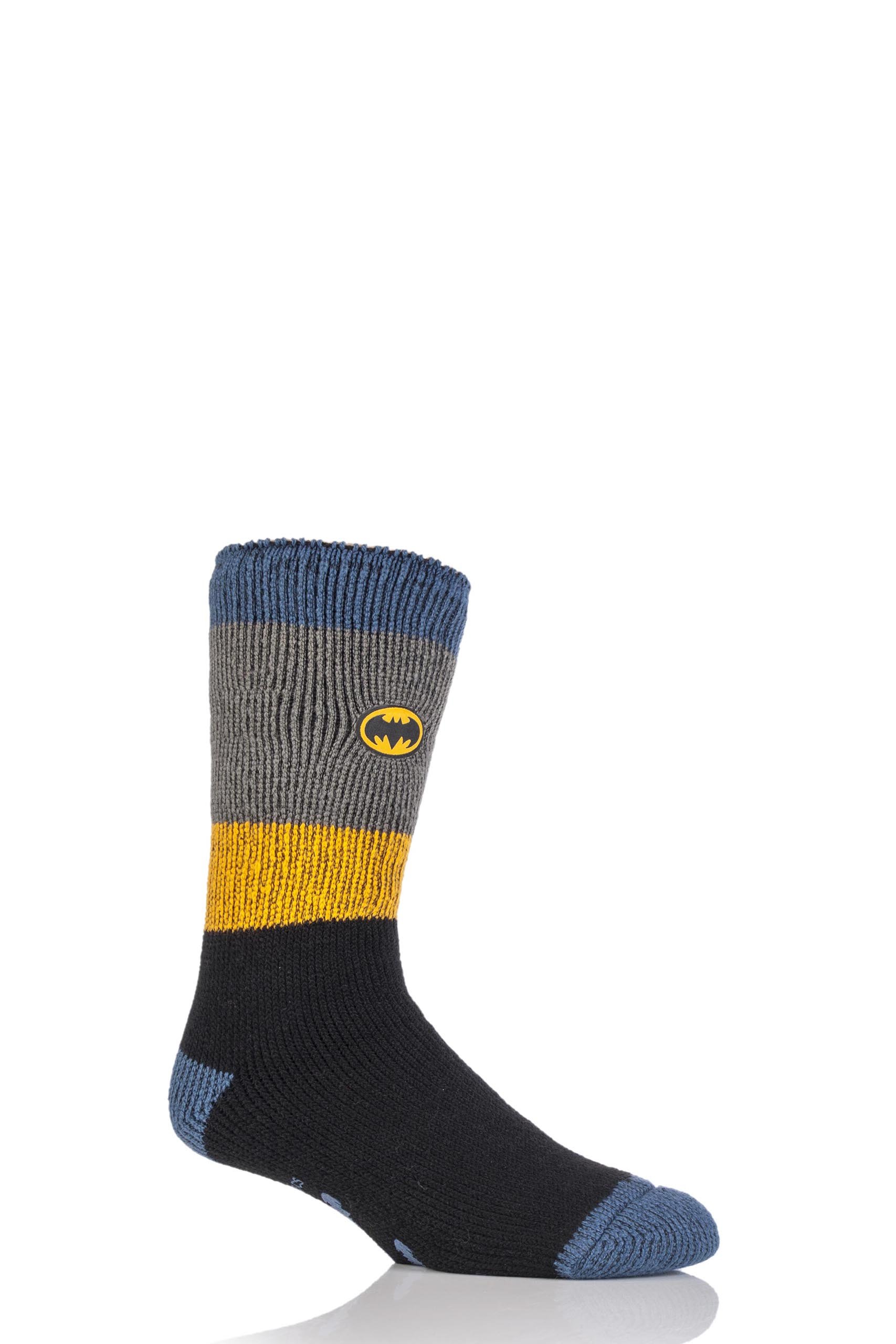 Herren-1-Paar-Wrme-Halter-DC-Comics-Batman-Slipper-Socken-mit-Grip