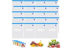 QHKLEW Vakuumversiegelte Bags Kit, 20 Stück Wiederverwendbare Beutel Vakuumbeutel, Lebensmittelversiegelungsbeutel für Die Aufbewahrung von Staubsaugern, Zubereitung von Mahlzeiten (30X34CM-20PACK)