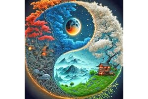 GLXPOG 5D Lune Diamond Painting, Paysage Bunny DIY Peinture Broderie Fantaisie Diamant Painting Kit Complet, Bricolage Diamant Artisanat Strass Point de Croix Painting pour Adultes Enfants 30x30 cm