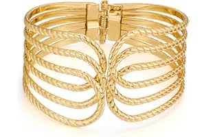 LILIE&WHITE Bracelet Doré Ajustable à Fermeture Coulissante – Bijoux Élégants Hypoallergéniques, Résistant à la Décoloration, Cadeau pour Femme