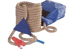 MISTER GADGET - MG3430 Jeu du Tir à La Corde 3M, Corde Robuste en Matériaux de Choix, Fanions Colorés pour Ligne d'Arrivée, Facile à Installer pour Tous Âges