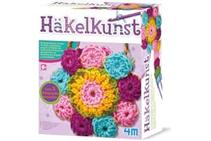 HCM KINZEL 4M Häkelkunst-Set - Ideales Häkelset für Kinder und Anfänger - Inklusive Anleitung in deutscher Sprache - Perfekt für Platzdecken, Taschen und Untersetzer