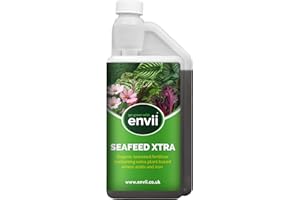 envii SeaFeed Xtra – Organic Seaweed Fertiliser, Liquid Outdoor Plant Food Ideal for all Plants, Lawns, Gardens and House Plants, Rich in Additional Nutrients - 1 Litre Makes up to 500L