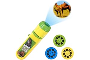 AnJeey Lampe Torche et Projecteur avec 3 Disques, y Compris 24 Animal Images Histoire, Jouets éducatifs Idée de Cadeau pour Enfants 3+ Ans