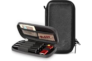 OZCHIN Geruchsdichte Tasche mit 4 Röhren, Geruchsneutraler Beutel, Kohlefaser-Auskleidung, Pfeifenbeutel, Geruchloser Beutel, Kingsize-Medikamenten-Aufbewahrungsbehälter (Schwarz)