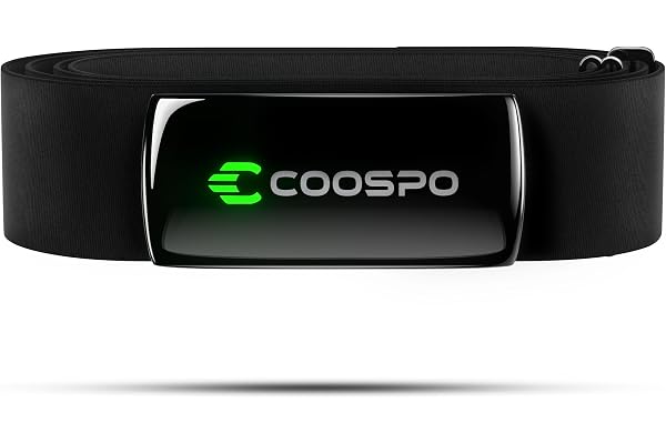 COOSPO H9Z uppladdningsbar pulsmätare, Bluetooth 5.0 Ant+ Fitness Tracker HRM pulssensor, vattentät IP67 hjärtbä kompatibel med Wahoo, Zwift, Strava, Elite HRV