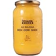 Organik Singh A2 cow Desi Ghee – 1 LITRE | Made using Vedic Bilona Method | A2 Certified | Curd – Churned A2 cow ghee | Grass-fed Desi cow ghee | Lab Tested | Packed in Glass Jar