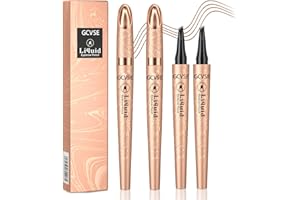 GCVSE 2Pcs Eyebrow Pencil, Microblading Eyebrow Pencil with 4 Micro-Fork Tips, Long-Lasting Brow, Waterproof, Smudgeproof Brow Pen - Easy Creation of Natural Looking Defined Eyebrows (Light Brown)