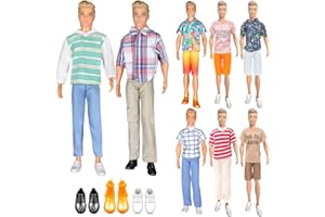 CARREUTY 14 Piezas de Ropa Compatibles con Barbie 12" Muñeca, 4 Ropa Casual de Moda (4 Tops y 4 Pantalones), 3 Pares de Zapatos para muñecas de niños de 12 Pulgadas, Adecuado para Navidad