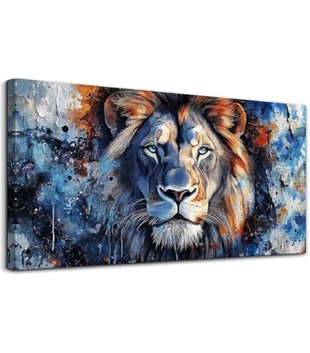 Tableau Toile murale encadrée imprimée Tigre et 78 x 118 cm