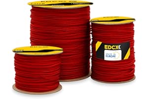 EdcX Mason's Cord ⌀1,7mm | 50m, 100m and 300m | Nylon | Brick Line, Mason Line Level for Construction, Gardening, DIY | Tear-Resistant, Weatherproof, Low Stretch Utility Cord (Red, 50 m)