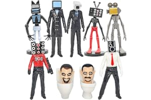 Dlishka Skibidi Toilet Giocattoli A Forma di Mattoncini,Skibidi Toilette Gioco Modello Figura Macchina Fotografica Man/Titano/Titan TV per I Bambini,Che Amano Gli Anime E Le Avventure.(D-9 Pezzi)