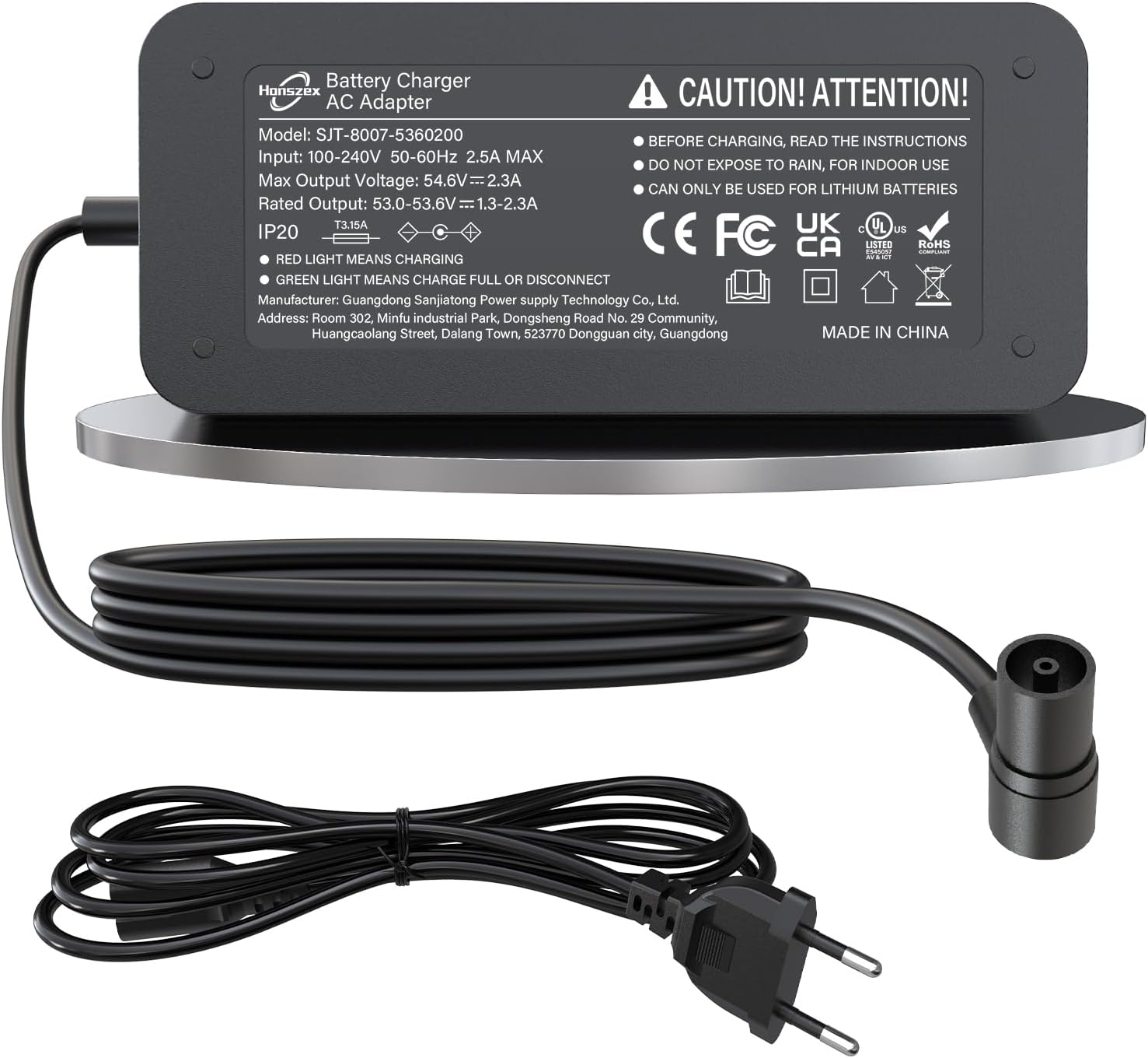 Honszex Cargador Patinete Xiaomi 4 Ultra, 4 Pro 2nd Gen, 5, 5 Pro, Cargador Patinete Electrico 54.6V, Cargadores Rápido de 144W