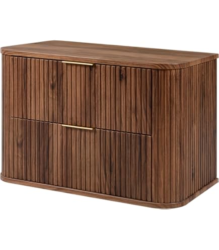 Meuble Sous Vasque Suspendu Strié Terracotta PAVANI – 80 Cm, 2 Tiroirs Soft Close – En MDF, Design Contemporain