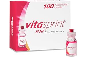 ‎VITASPRINT Vitamin B12 Vitasprint B12 Trinkfläschchen, 100 St. Mit hochdosiertem Vitamin-B12 und wertvollen Eiweißbausteinen für mehr geistige und körperliche Energie und weniger Müdigkeit und Erschöpfung